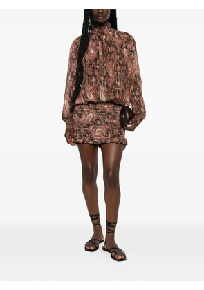 THE ANDAMANE paisley-print ruffled dress - Brown