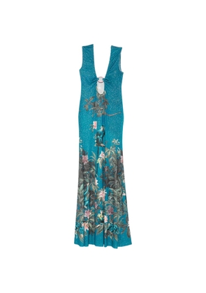 Mazzei patterned cut-out maxi dress - Blue