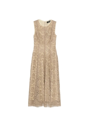 Clips flower-lace midi dress - Neutrals