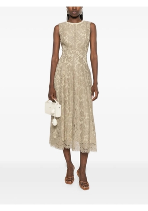 Clips flower-lace midi dress - Neutrals