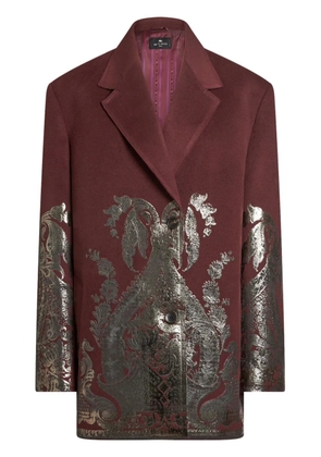 ETRO metallic-paisley jacket - Red