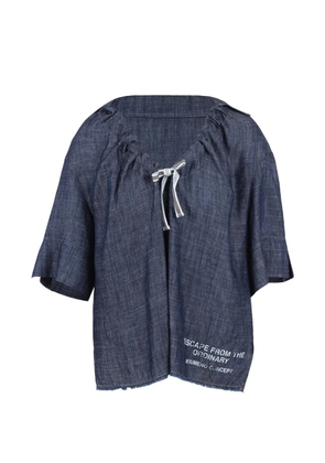 Noumeno Concetp tie-fastening frayed blouse - Blue