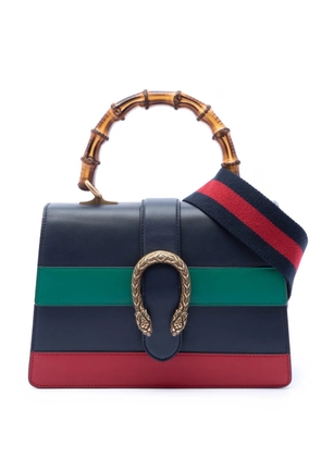 Gucci Pre-Owned 2016-2026 Medium Leather Bamboo Dionysus Web satchel - Blue