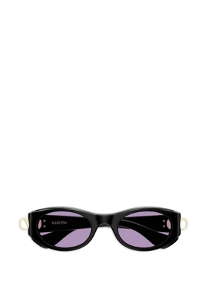 VALENTINO GARAVANI EYEWEAR VLogo oval-frame sunglasses - Black