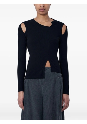 Limi Feu ribbed-knit cut-out T-shirt - Black