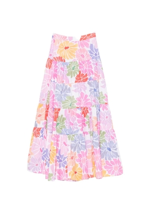 Sundress Odette floral-print tiered maxi skirts - Pink