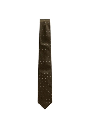 TOM FORD polka-dot silk tie - Brown