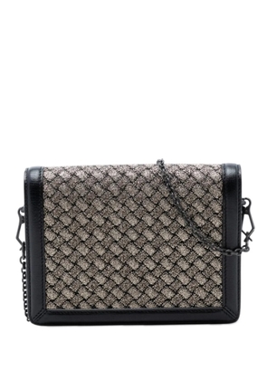 Bottega Veneta Pre-Owned 2012-2026 Mini Leather and Metallic Knit Intrecciato Montebello crossbody bag - Black