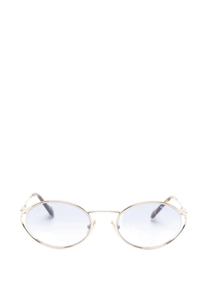 Miu Miu Eyewear logo-plaque oval-frame sunglasses - Gold