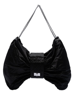 CHANEL Pre-Owned 2008-2009 Large Satin Bow Mademoiselle Shoulder Bag tote bag - Black