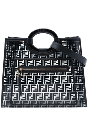 Fendi Pre-Owned 2010-2026 Medium FF PVC and Vitello Century Runaway Shopper Tote satchel - Black