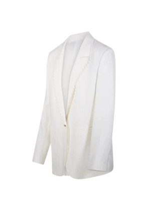 Forte Forte scallop-trim single-breasted blazer - White