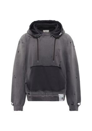 Maison MIHARA YASUHIRO sun-faded distressed hoodie - Black