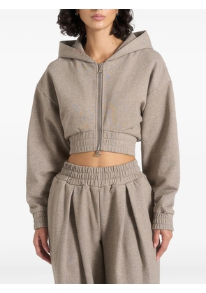 Manière De Voir Josiane cropped hoodie - Neutrals