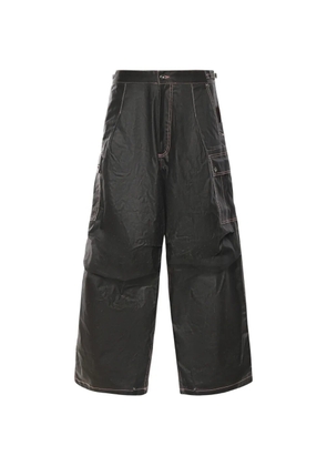 PDF contrast-stitch cargo pants - Black