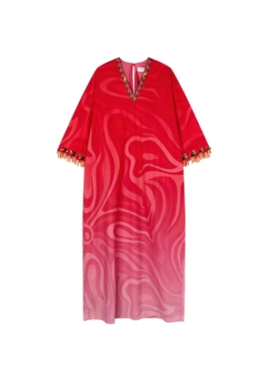 PUCCI Marmo Degradé print popeline kaftan - Red