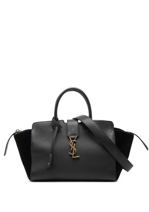 Saint Laurent Pre-Owned 2018 Baby Suede Trimmed Leather Downtown Cabas satchel - Black
