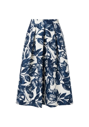 Lunatica Milano T Leaves jacquard-knit midi skirt - White