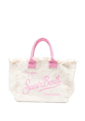 MC2 Saint Barth frayed embroidered beach bag - Neutrals