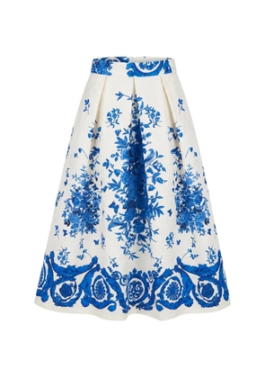 Lunatica Milano Luna T Athene floral-print midi skirt - White