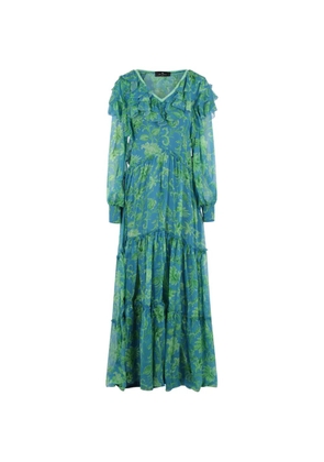 ETRO floral-print ruffled maxi dress - Blue
