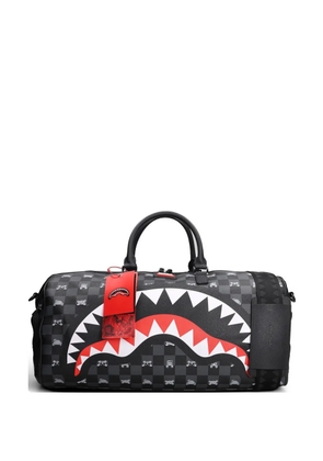 Sprayground check-pattern shark-print duffle bag - Black