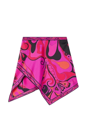 PUCCI Orchidee-print silk scarf skirt - Pink
