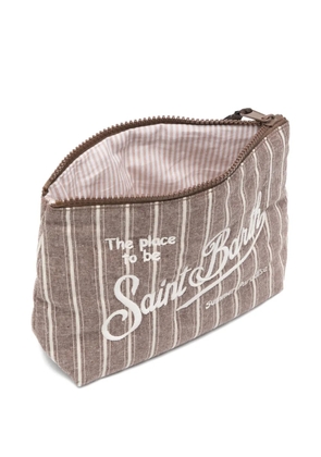 MC2 Saint Barth Aline striped clutch bag - Brown