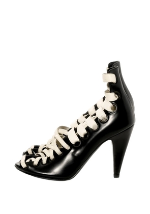 Balenciaga lace-up leather sandals - Black