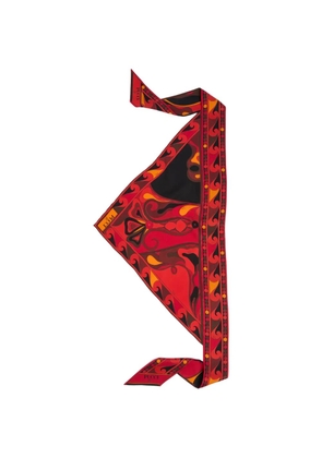 PUCCI Orchidee-print silk triangle scarf - Red