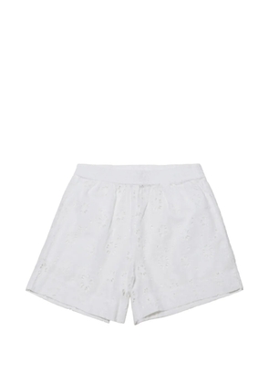 MC2 Saint Barth broderie-anglaise elasticated-waist shorts - White