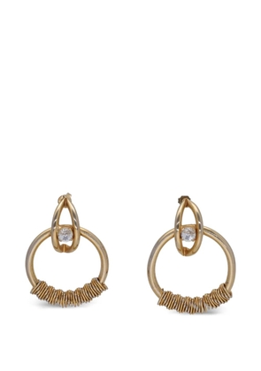 Ugo Correani Vintage 1980s rhinestone-embellished coiled-detail earrings - Gold