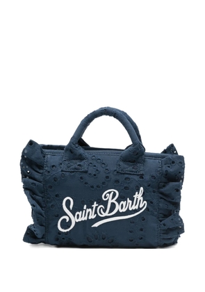 MC2 Saint Barth mini broderie-anglaise ruffled tote bag - Blue