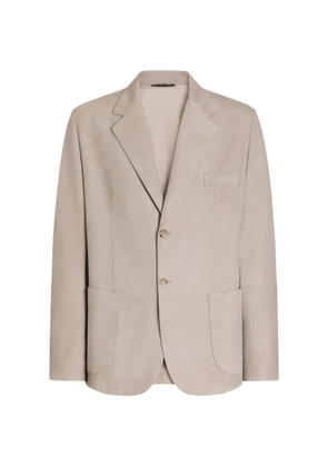 Dolce & Gabbana single-breasted jacket in suede - Neutrals