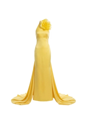 Gattinolli by Marwan floral-appliqué halterneck gown - Yellow