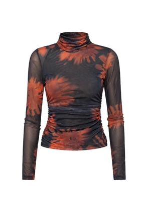 JBQ Tyla floral-print ruched top - Black