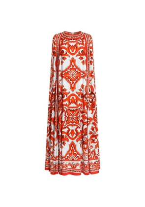Dolce & Gabbana majolica-print charmeuse dress - Red