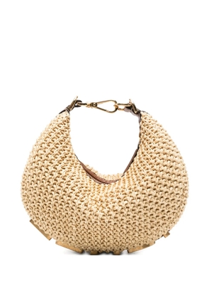 FENDI mini Fendigraph raffia tote bag - Neutrals