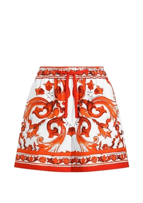 Dolce & Gabbana Majolica-print bermuda poplin shorts - White