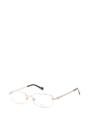 S.T. Dupont logo-engraved rectangle-frame glasses - Gold