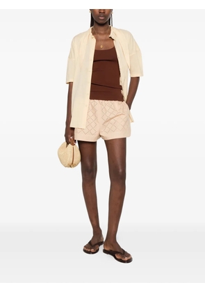 FENDI Argyle perforated shorts - Neutrals