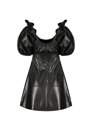 Ellery ruffled balloon-sleeve mini dress - Black