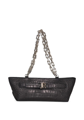 John Richmond croc-effect shoulder bag - Black