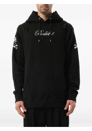 Mastermind Japan distressed skull-print hoodie - Black