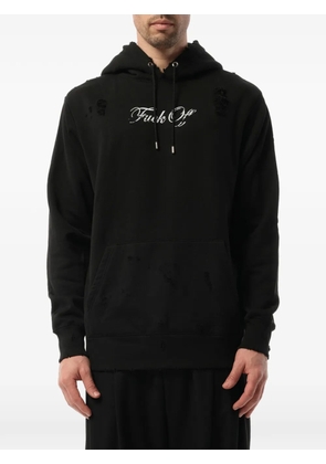 Mastermind Japan distressed skull-print hoodie - Black
