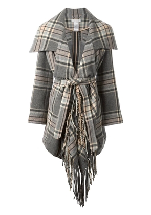 Chloé check belted coat - Grey