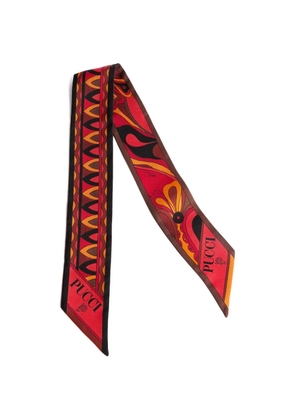 PUCCI mixed print silk twill scarf - Red