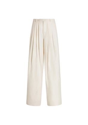 Dolce & Gabbana cotton linen trousers with pleats - Neutrals