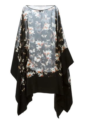 Givenchy sheer floral poncho - Black