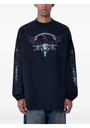 VETEMENTS graphic-print long-sleeved T-shirt - Black